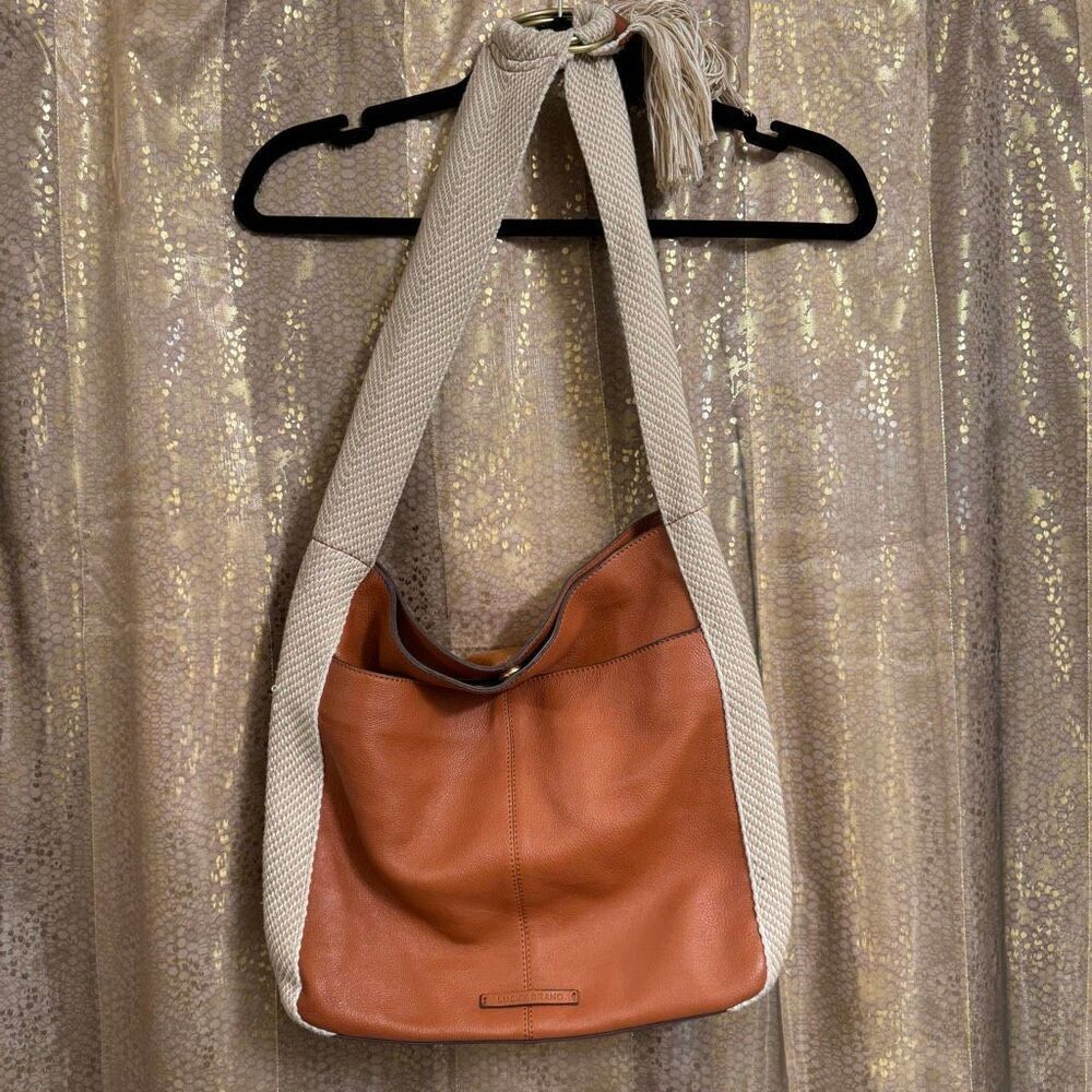 Lucky Brand Adyn Brown Suede Leather Boho Hobo Slouchy Bag Purse